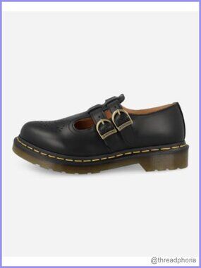 Dr. Martens 8065 Mary Jane Leather Flat Shoe T-Bar AirWair Sole